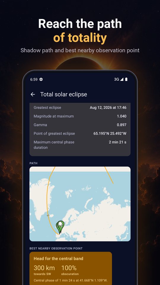 Map of the path of totality