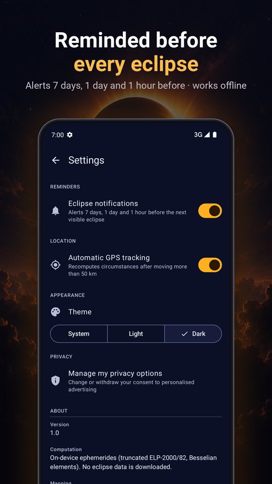 Reminder settings